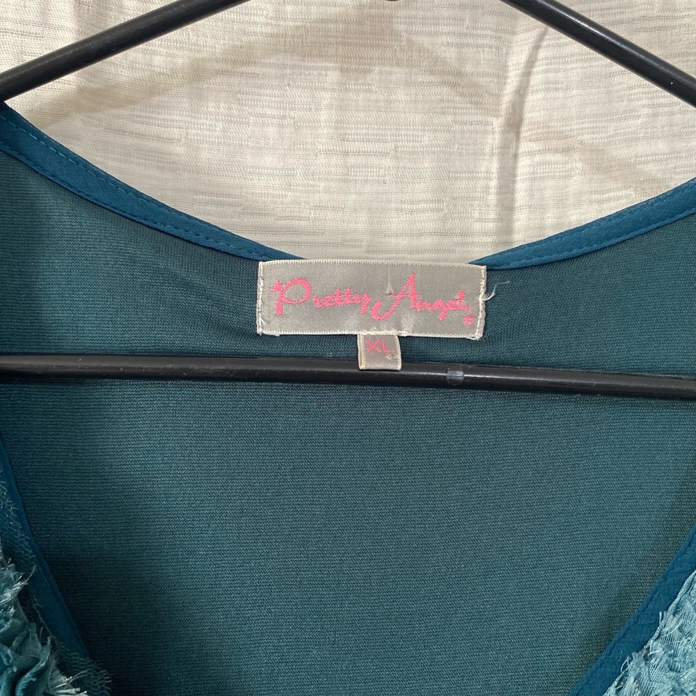 Vintage Pretty Angel Teal Layered Cardigan - Picture 2 of 3